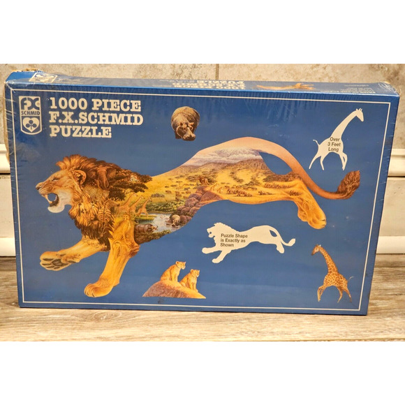 F. X. Schmid Puzzle "Pride Of The Plains" Lion 1000 Pieces New 1999 w/Defect - Picture 1 of 4